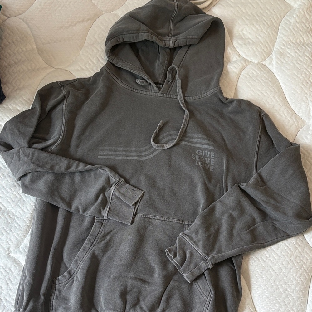 Give Serve Love Hooded Sweatshirt - Charcoal Gray
